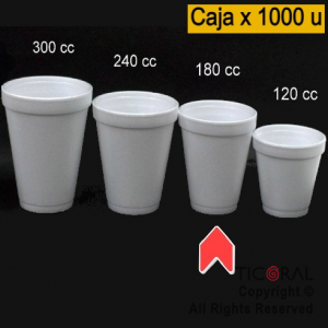 VASO TERMICO DESCARTABLE 180 CC BLANCO COPOBRAS x 1000 (40 paq x 25 unid)